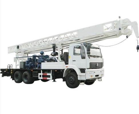 C350ZY SINOTRUK รถบรรทุกติดเครื่องเจาะรู 300m ความลึก 500mm กว้างรู