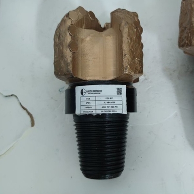 ดอกก้านเจาะน้ำ 200 มม., PDC Drag Bit 4 Bade Steel Body Material