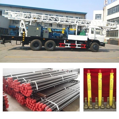 300m 6×4 Water Well Drilling Equipment รถบรรทุกโครงสร้างขนาดกะทัดรัด
