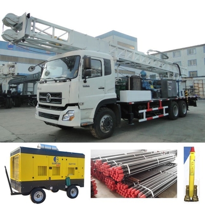 DF300 6*4 ประเภทรถบรรทุกแท่นขุดเจาะหลุมเจาะเจาะเจาะขับเคลื่อนด้วยเครื่องยนต์ดีเซล