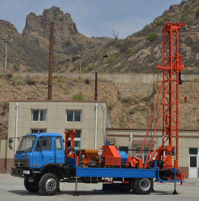 Dth Bore Hole Water Well Drill Rig รถบรรทุกติดเครื่อง 300m แบบพกพา