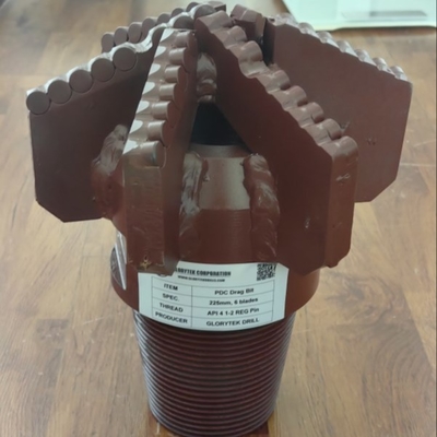 225mm 6 Wings Pdc Drag Bit สําหรับการเจาะภูมิอุ่น