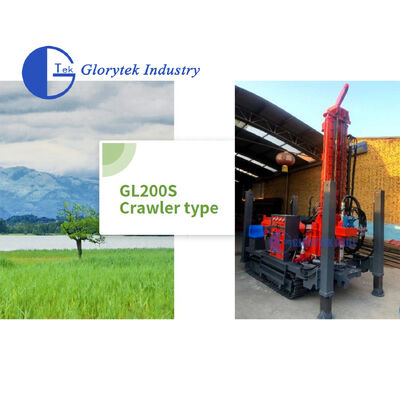 เครื่องเจาะบ่อน้ำบาดาลไฮดรอลิกเต็มรูปแบบ ความลึก 200 เมตร พร้อมแท่นตีนตะขาบ