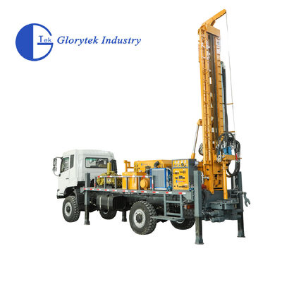 รถขุดเจาะบ่อน้ำบาดาลไฮดรอลิกเต็มรูปแบบ Dongfeng 4X4, ความลึก 500 เมตร, เส้นผ่านศูนย์กลางรู 105-350 มม.