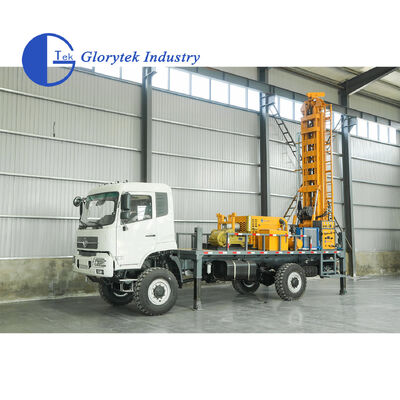 รถขุดเจาะบ่อน้ำบาดาลไฮดรอลิกเต็มรูปแบบ Dongfeng 4X4, ความลึก 500 เมตร, เส้นผ่านศูนย์กลางรู 105-350 มม.