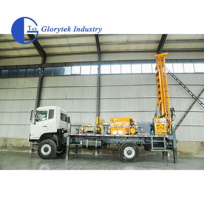 รถขุดเจาะบ่อน้ำบาดาลไฮดรอลิกเต็มรูปแบบ Dongfeng 4X4, ความลึก 500 เมตร, เส้นผ่านศูนย์กลางรู 105-350 มม.